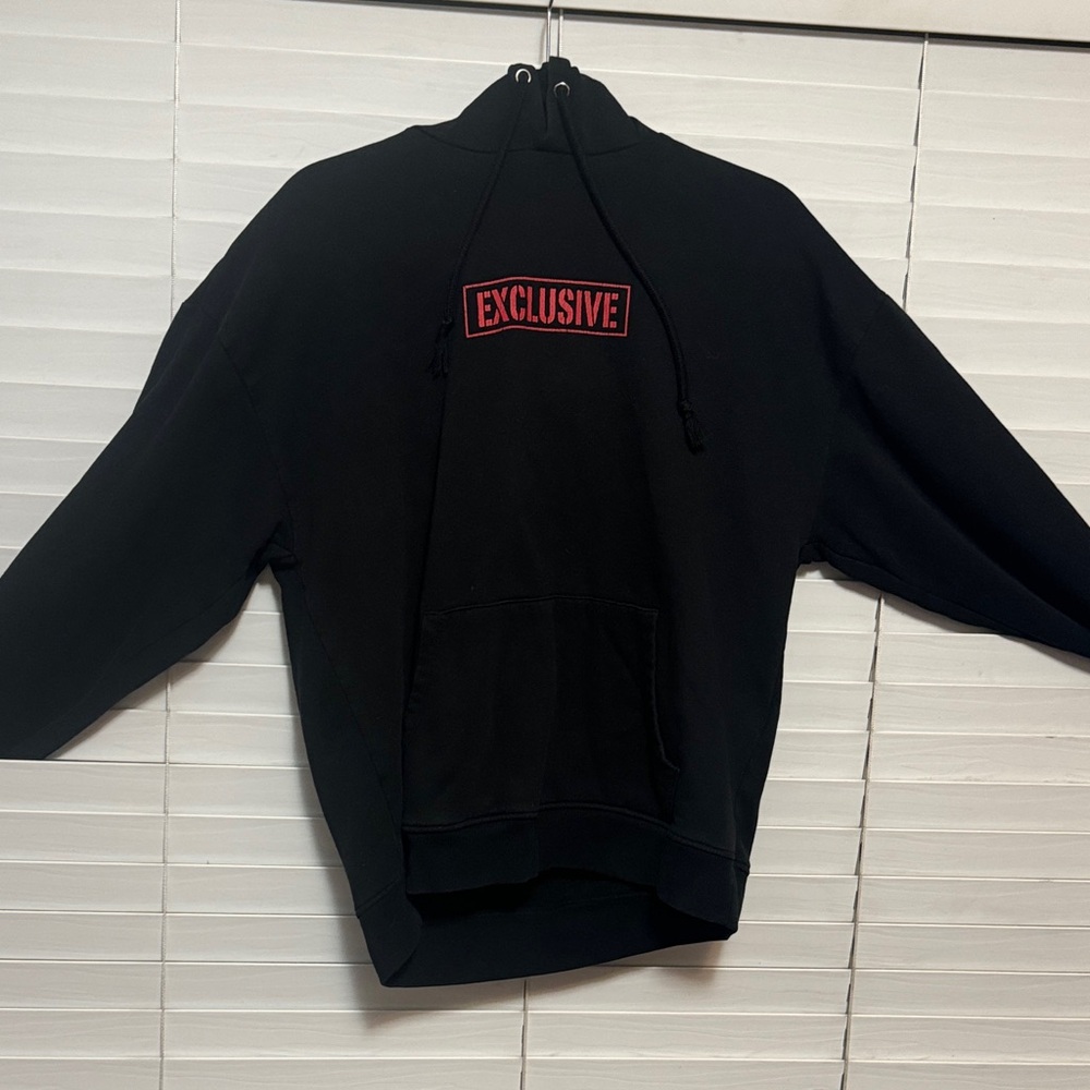 Forever 21 Black Hoodie with Red Detail